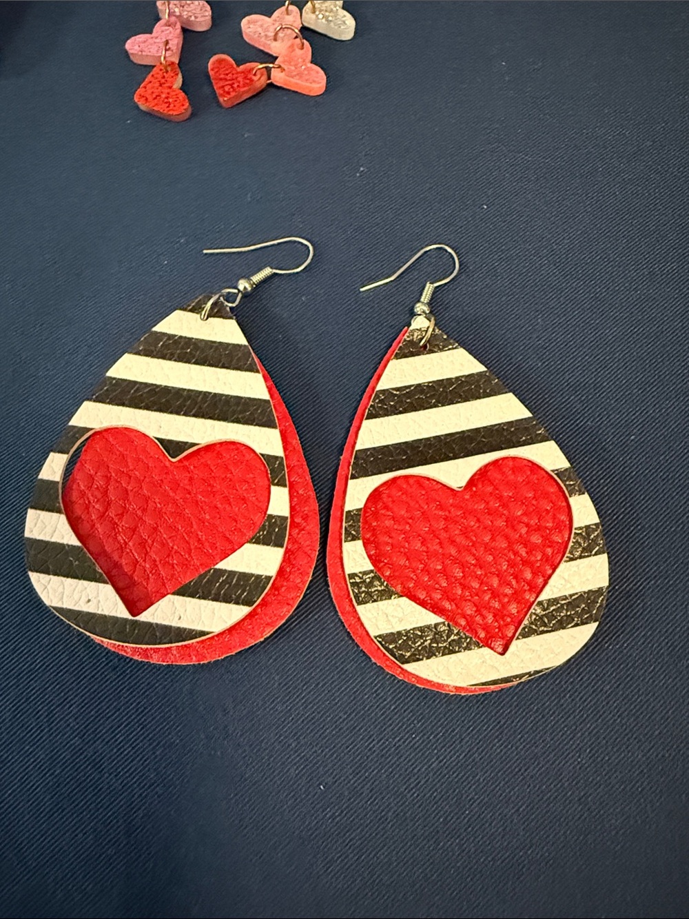 Assorted Glitter Holiday Earrings - Red, Green, Pink, White - Picture 4 of 5